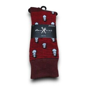 Marc Ecko Cut & Sew Mens Novelty Crew Socks Red Striped Snowman
